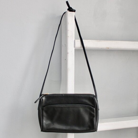 Coach Handbags - Coach Vintage 80's Black Crossbody Shoulder Crossbody Bag NO 0358-047